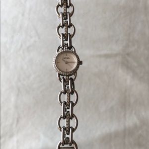 Silver bedazzled Fossil watch